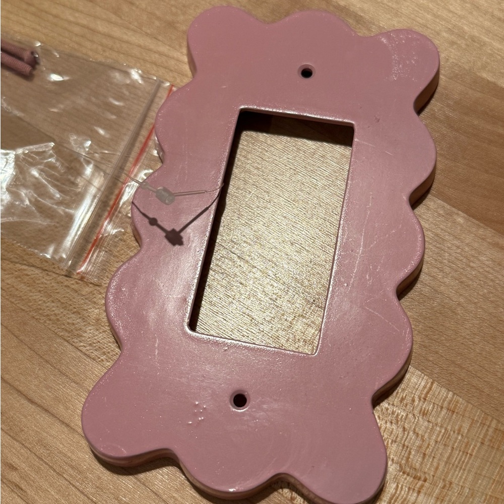 Anthropologie Pink Scalloped Light Switch Cover